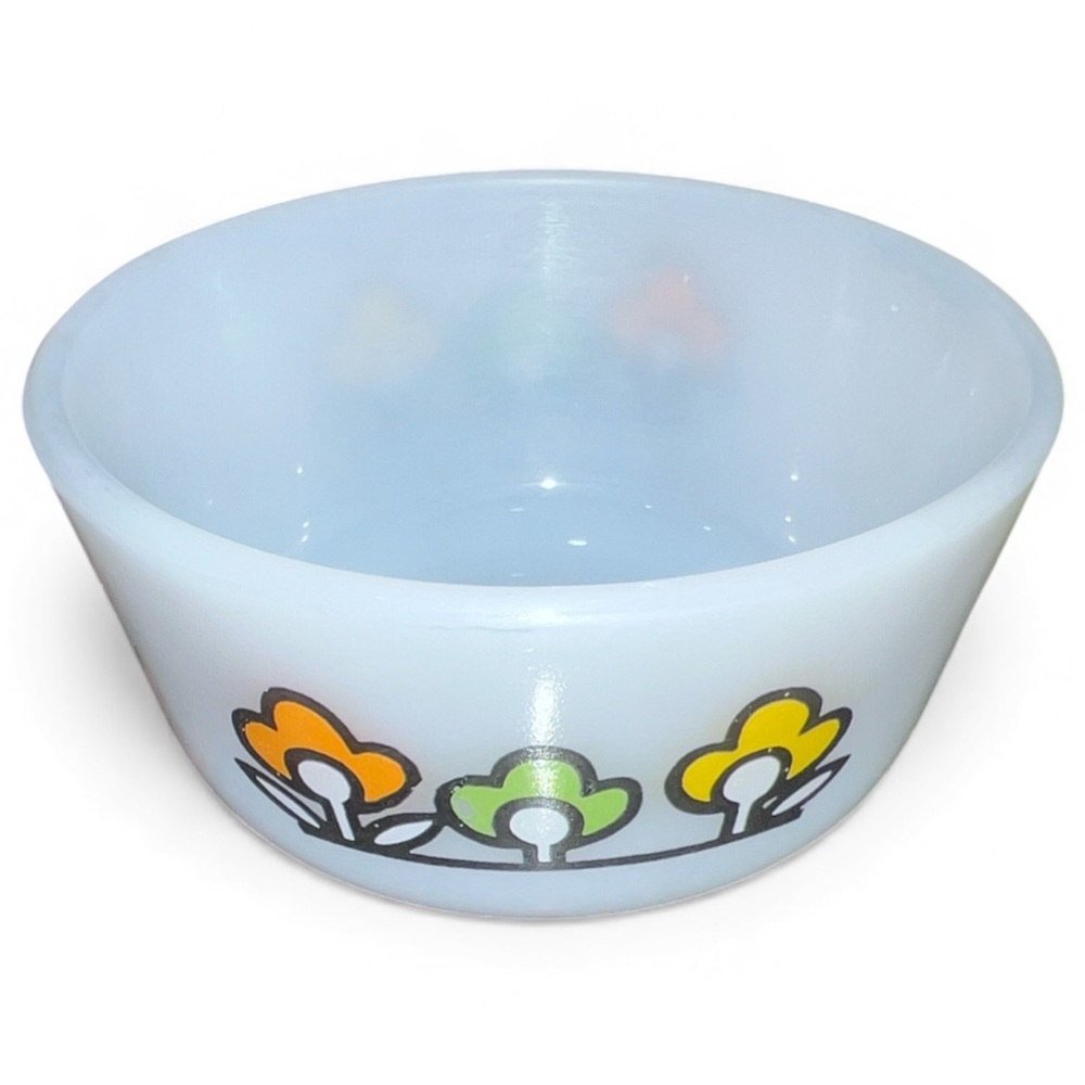 Anchor Hocking Fire King SUMMERFIELD #494 Floral Custard Cup Ramekin